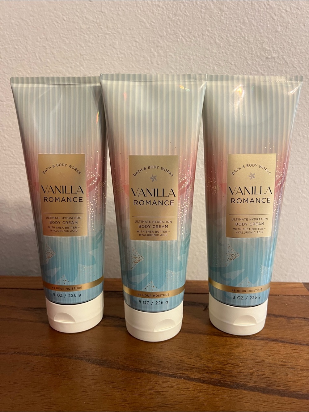 3x Bath & Body Works Vanilla Romance Body Cream Lotion, Brand New